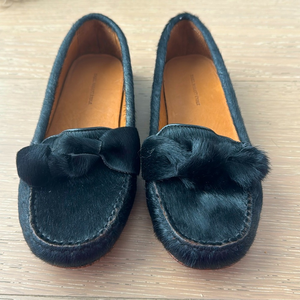 Isabel Marant Etoile Black Ponyhair Loafers/Moccasins